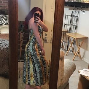 Snakeskin print maxi dress